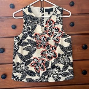 J. Crew Sleeveless Jeweled Top